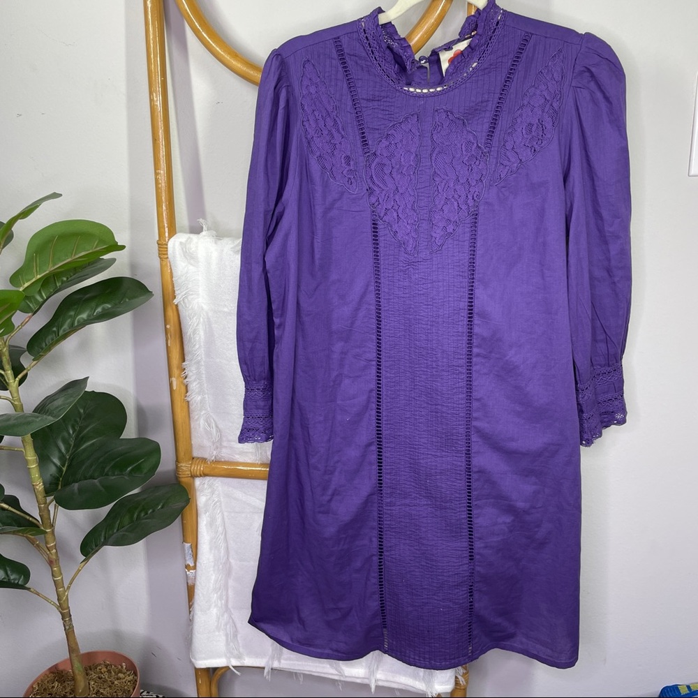 FARM Rio Purple Lace Detail Dress - Picture 4 of 9